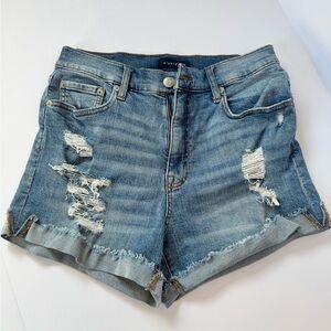 Aeropostale Mom Shorts Distressed Denim High Rise Cutoff Size 8